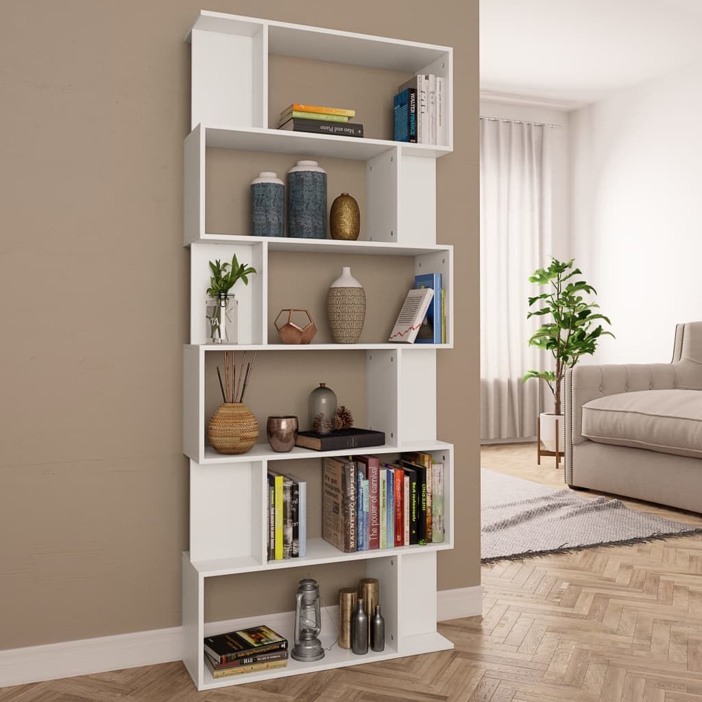 Boekenkast/Kamerscherm Wit 80x24x192cm - 55% Korting!
