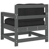 Tuinstoelen Grenenhout Grijs (2 st) + Kussens -40%