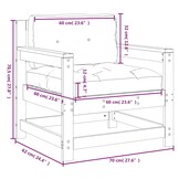 Tuinstoelen Grenenhout Grijs (2 st) + Kussens -40%