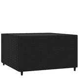VidaXL Salontafel Vierkant Zwart Rattan - 50x50x30cm - 40% Korting!