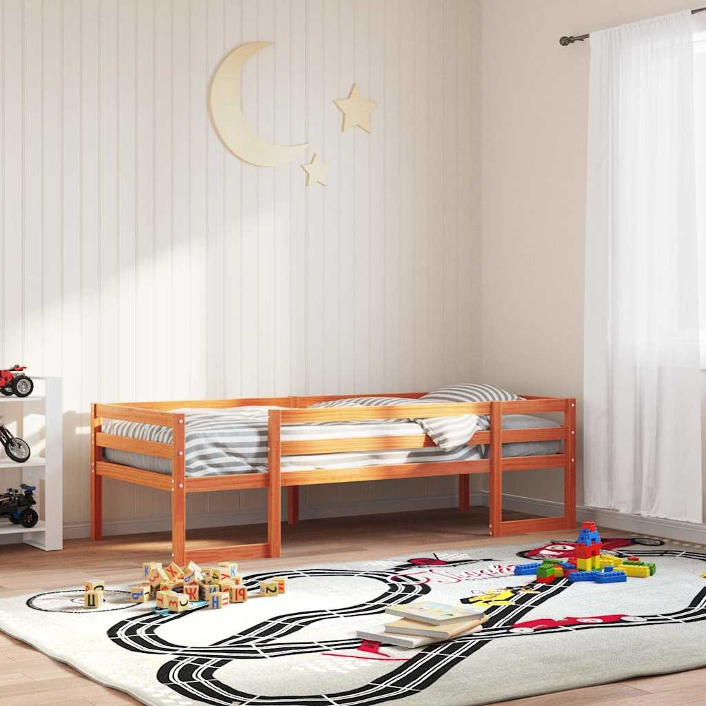 Kinderbedframe 75x190 cm Grenenhout - Wasbruin - 40% Korting!