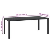 vidaXL Tuintafel 185cm Zwart - 46% Korting! (Retour)