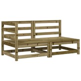 Tuinbank 2-zits Grenenhout + Kussens -40% Korting!