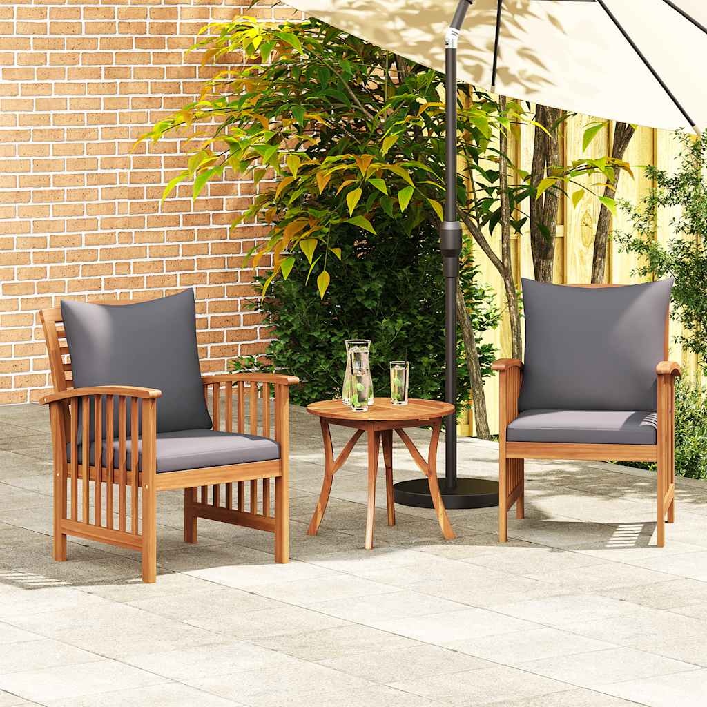Tuinstoelen (2 st) Acaciahout + Kussens -40%! (Retourdeal)
