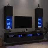 VidaXL TV-Meubel Set Zwart LED - 2 Stuks - 40% Korting!