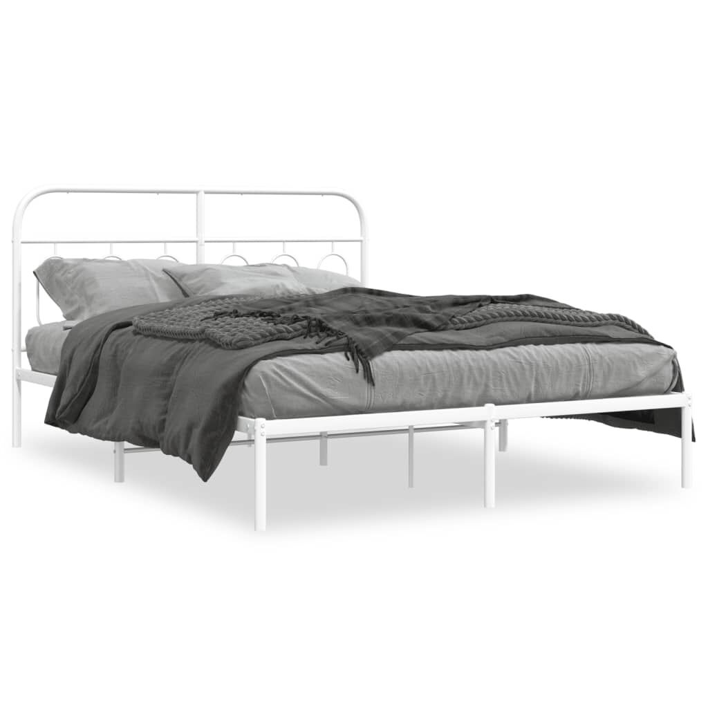 vidaXL Bedframe 150x200 Wit - 55% Korting! (Lichte schade)