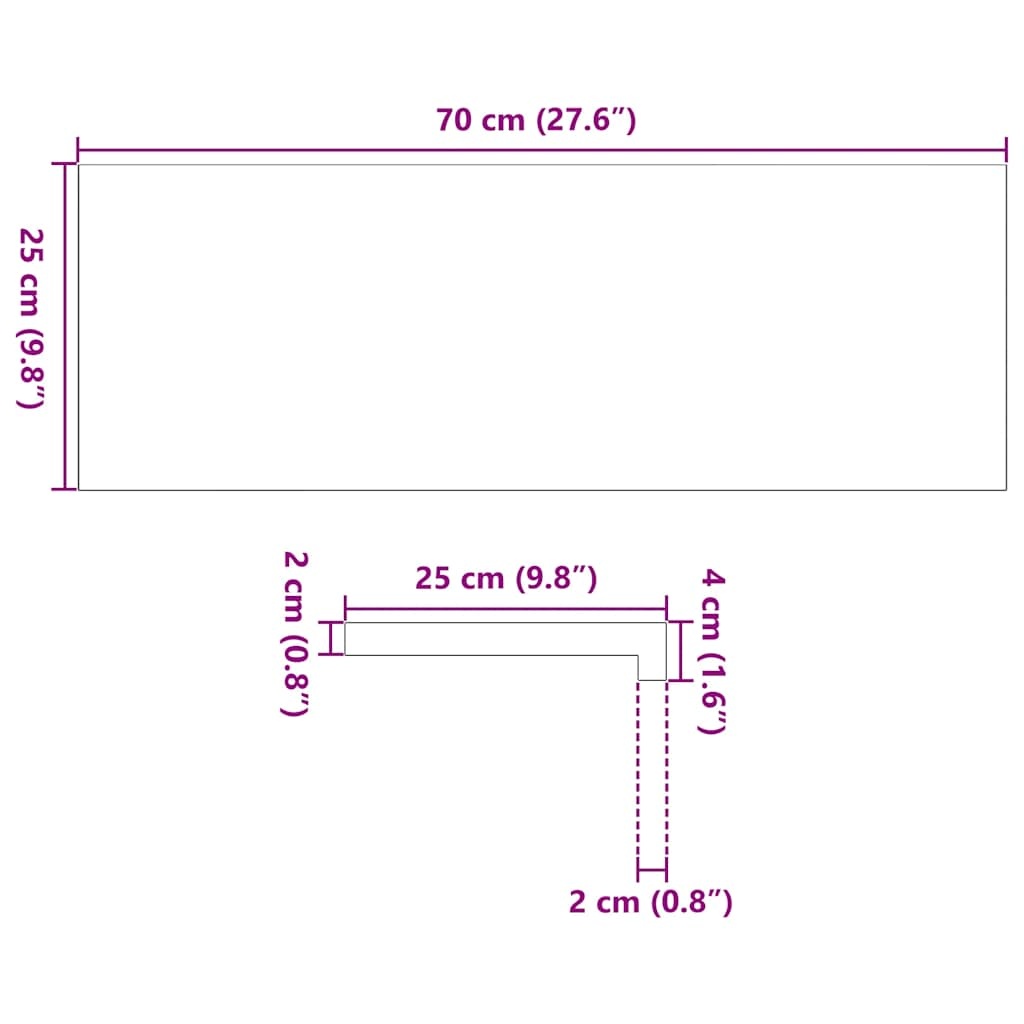 Eiken Vensterbanken (2x) 70x25cm - 40% Korting! Massief & Nieuwstaat