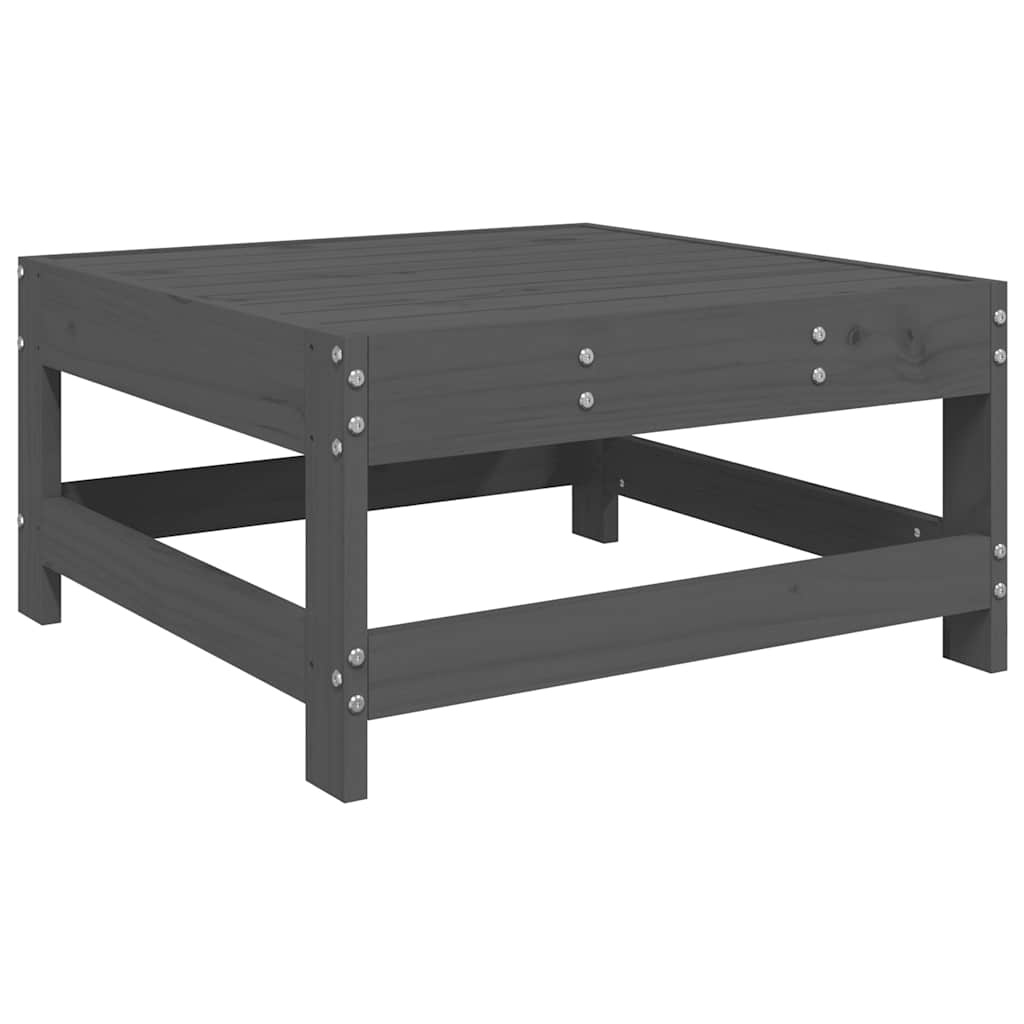 VidaXL Tuinvoetenbank Grenenhout Grijs + Kussen -40%