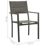 Tuinstoelen (2 st) Grijs/Antraciet - 40% Korting!