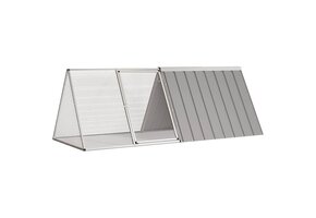 Konijnenhok gegalvaniseerd staal grijs - 201,5cm - 40% Korting!