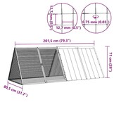 Konijnenhok gegalvaniseerd staal grijs - 201,5cm - 40% Korting!