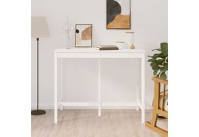 vidaXL Bartafel Grenenhout Wit 140cm - 40% Korting!