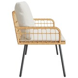 VidaXL Tuinbank Bruin Metaal + Kussen -35%! Showmodel