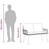 VidaXL Tuinbank Bruin Metaal + Kussen -35%! Showmodel