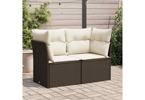 vidaXL Tuinbank 2-zits Bruin met Kussens - 40% Korting!