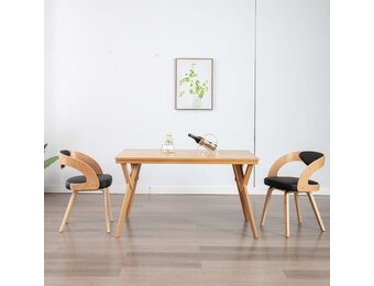 vidaXL Eetkamerstoelen (2x) - Gebogen Hout & Kunstleer - 40% Korting!