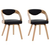 vidaXL Eetkamerstoelen (2x) - Gebogen Hout & Kunstleer - 40% Korting!