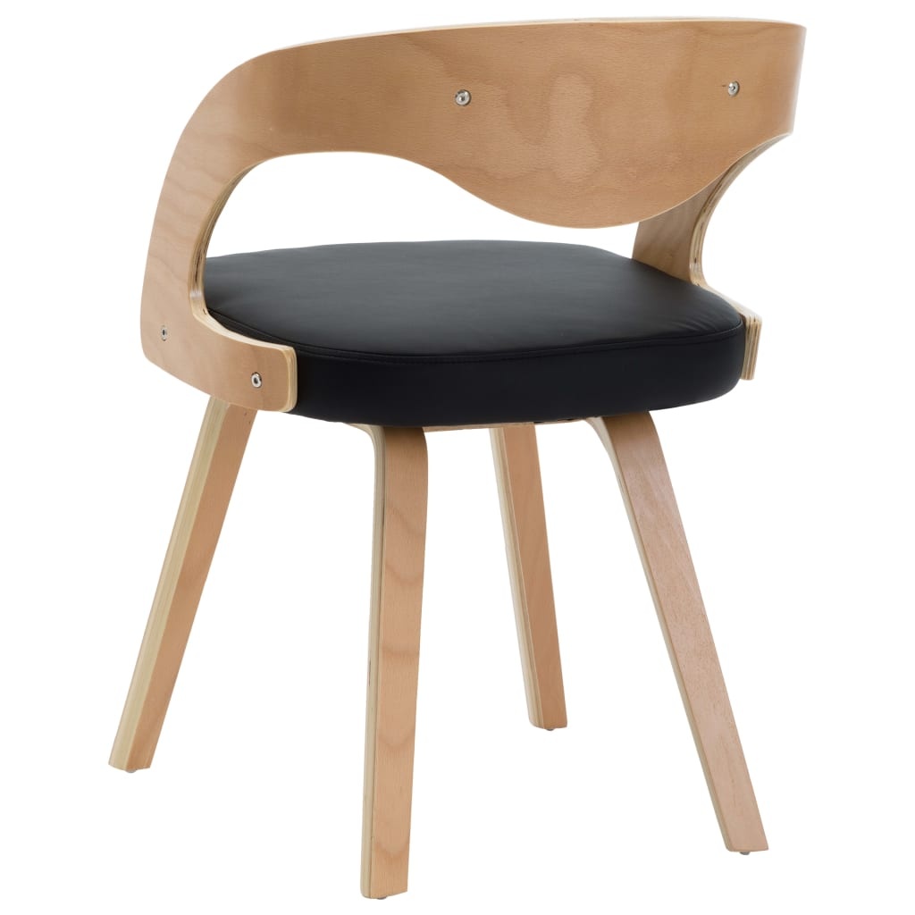 vidaXL Eetkamerstoelen (2x) - Gebogen Hout & Kunstleer - 40% Korting!