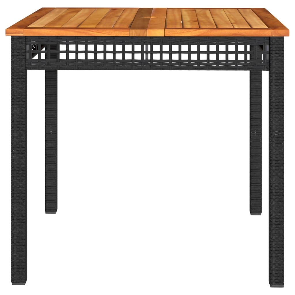 VidaXL Tuintafel 80x80cm Zwart Rattan & Acaciahout - 40% Korting!