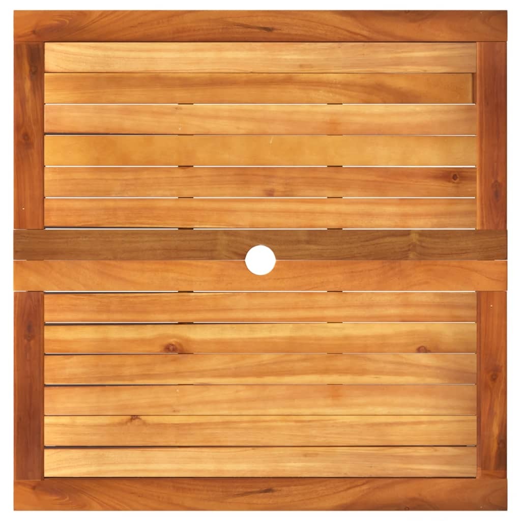 VidaXL Tuintafel 80x80cm Zwart Rattan & Acaciahout - 40% Korting!