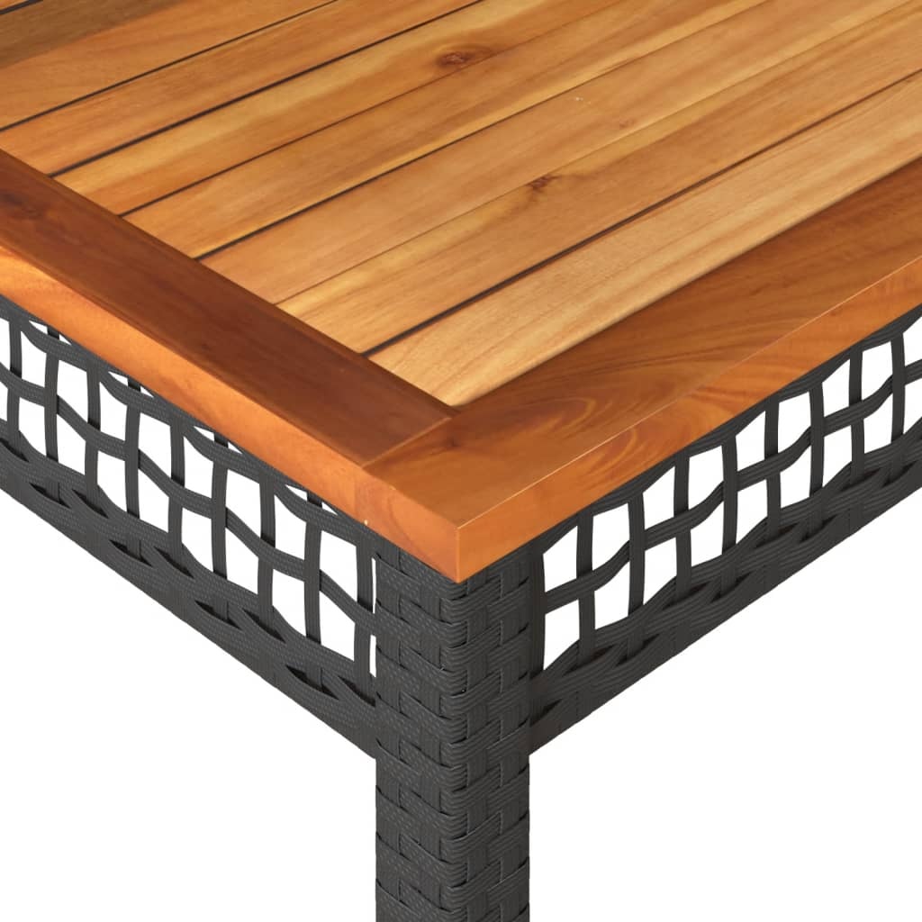VidaXL Tuintafel 80x80cm Zwart Rattan & Acaciahout - 40% Korting!