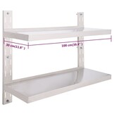 VidaXL Zwevend Schap RVS 100cm - 55% Korting!