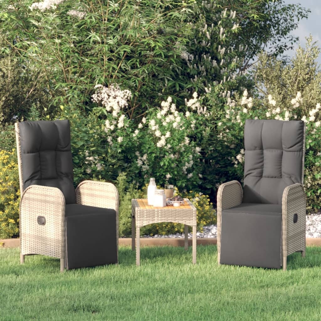Tuinstoelen Set met Tafel - Grijs Rattan - 40% Korting!