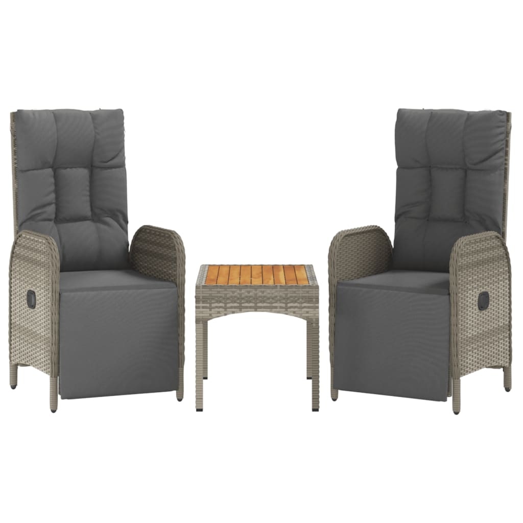 Tuinstoelen Set met Tafel - Grijs Rattan - 40% Korting!