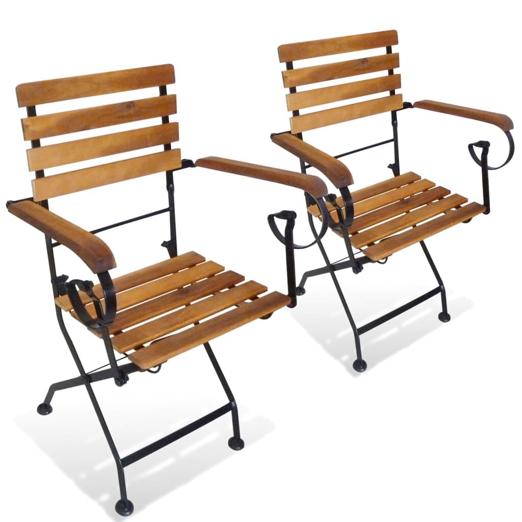 VidaXL Tuinstoelen (2 st) Acaciahout & Staal -40%