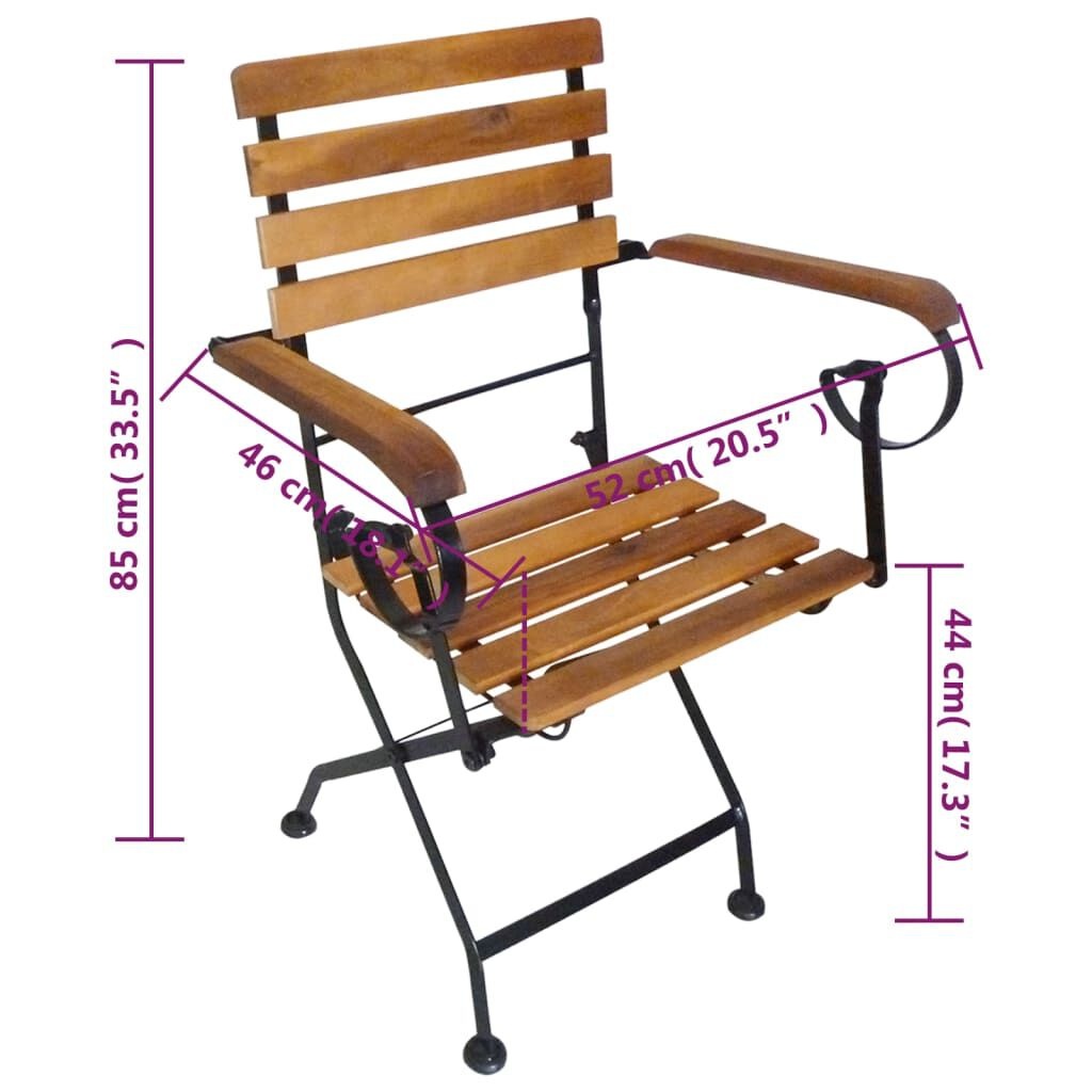 VidaXL Tuinstoelen (2 st) Acaciahout & Staal -40%