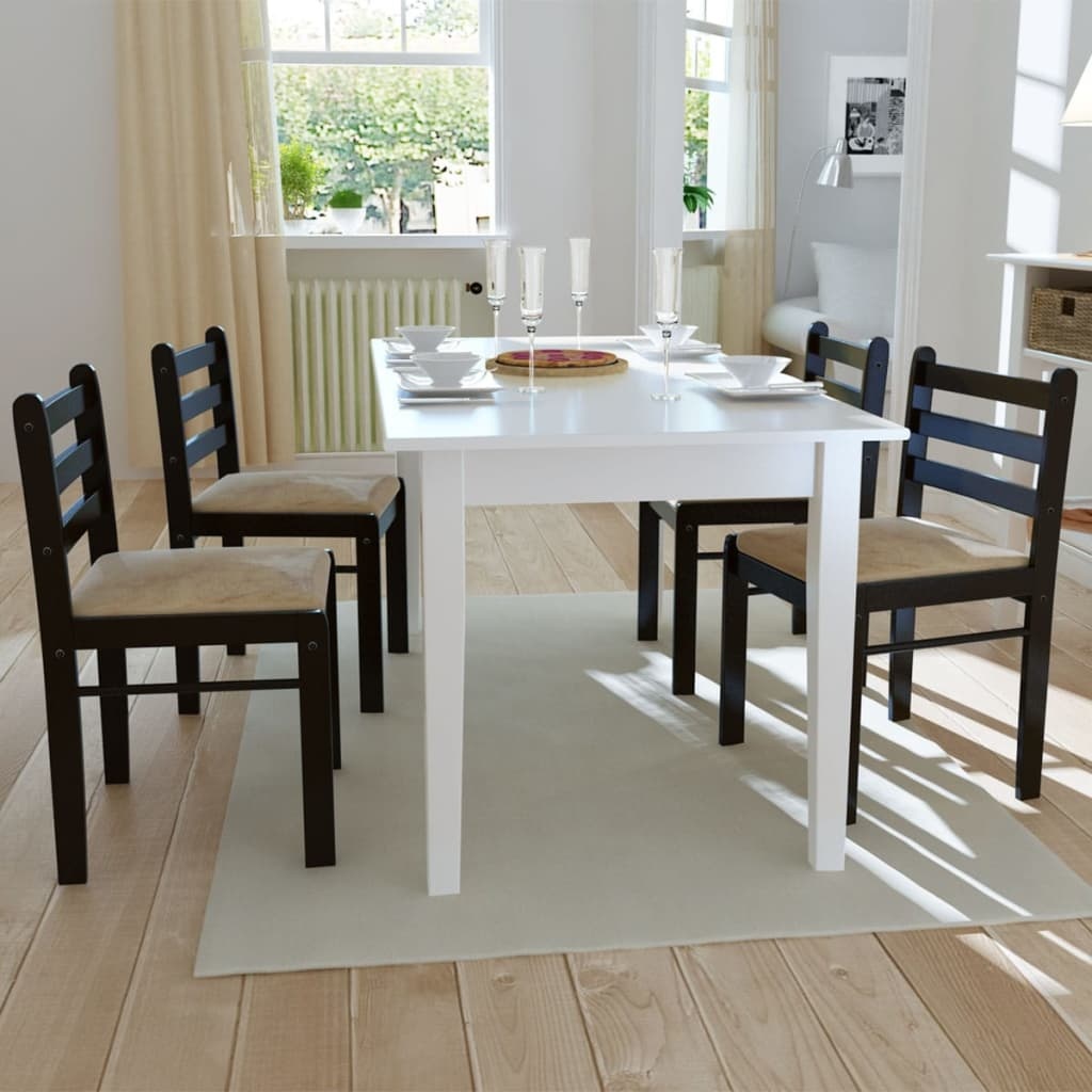 Eetkamerstoelen (4x) Bruin Rubberwood - 40% Korting!