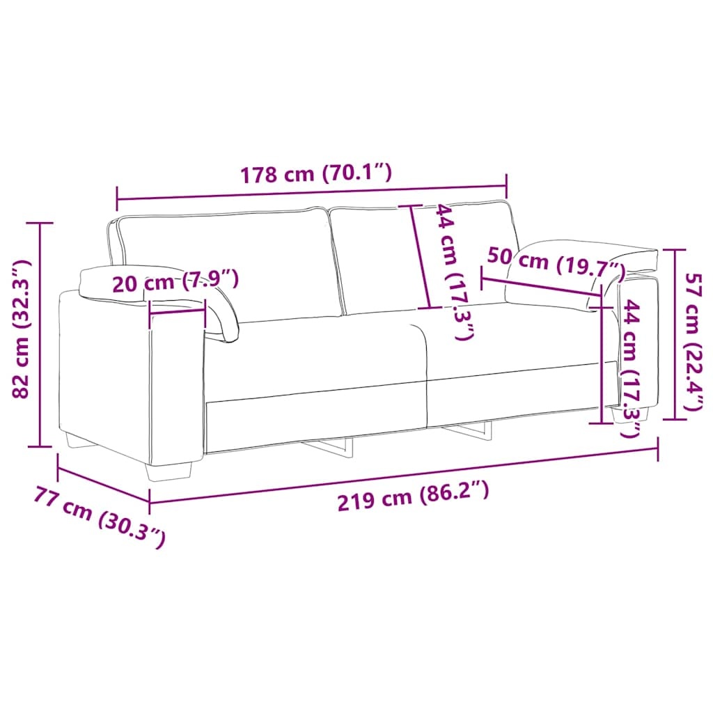 Lichtgrijze Bank - 219cm - 40% Korting! (Retour)