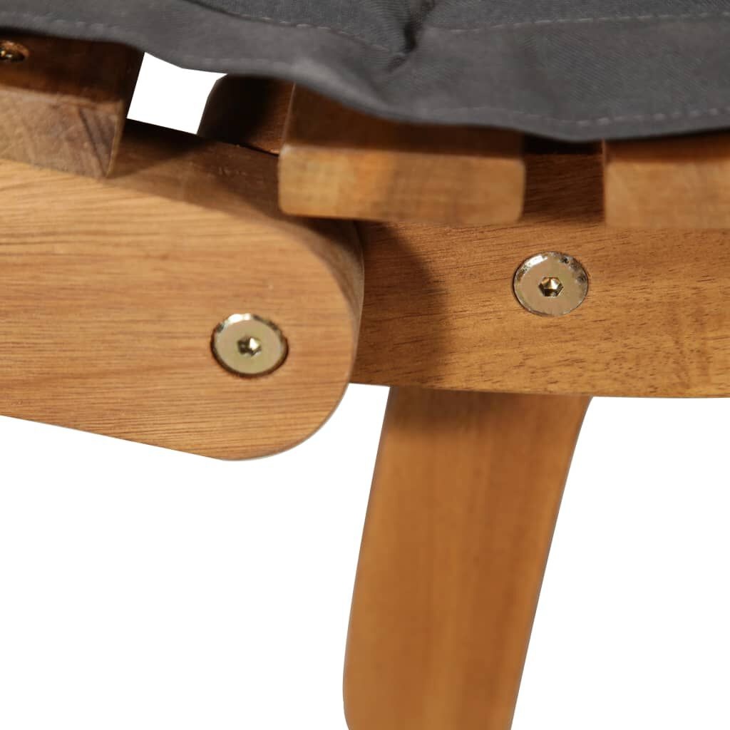 Ligstoel Acaciahout Donkergrijs incl. Kussen - 65% Korting!