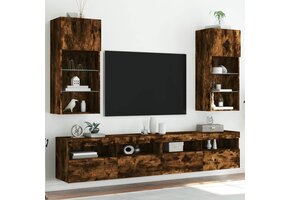 TV Meubels LED Gerookt Eiken (2 st) -40% Korting! (retoertje.nl)