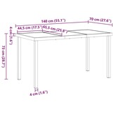 vidaXL Tuinstafel Teak Zwart 140cm - 40% Korting!