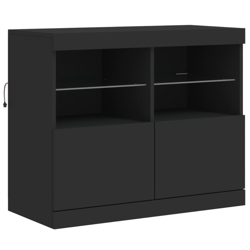 vidaXL Dressoir Zwart LED 81cm - 40% Korting!