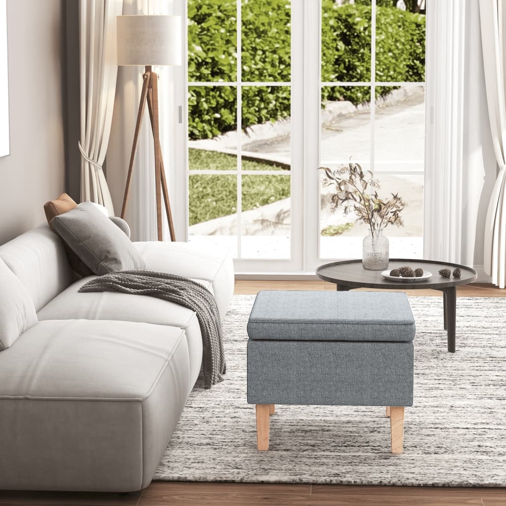 vidaXL Kruk Lichtgrijs - Houten Poten - 40% Korting!