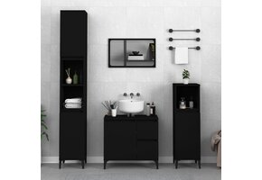 vidaXL Badkamerkast Zwart 30x30x100cm - 40% Korting!