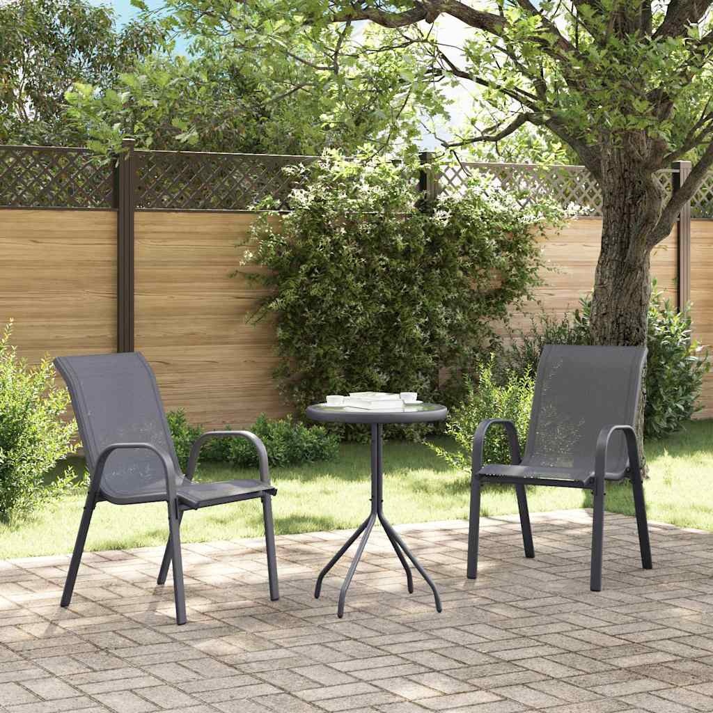 VidaXL Tuinstoelen (2 st.) Grijs - 40% Korting! Stapelbaar