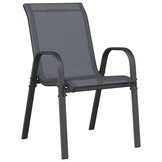 VidaXL Tuinstoelen (2 st.) Grijs - 40% Korting! Stapelbaar