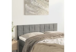 2x Lichtgrijze Fluweel Hoofdborden 72cm - 40% Korting!