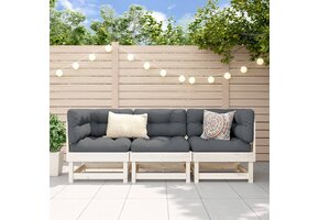 VidaXL Loungeset Grenenhout Wit - 3-delig - 40% Korting!