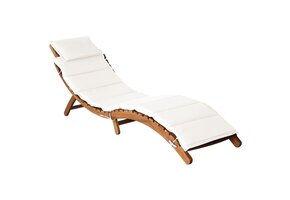 vidaXL Ligbed Acaciahout Crème - Beschadigd - 60% Korting!