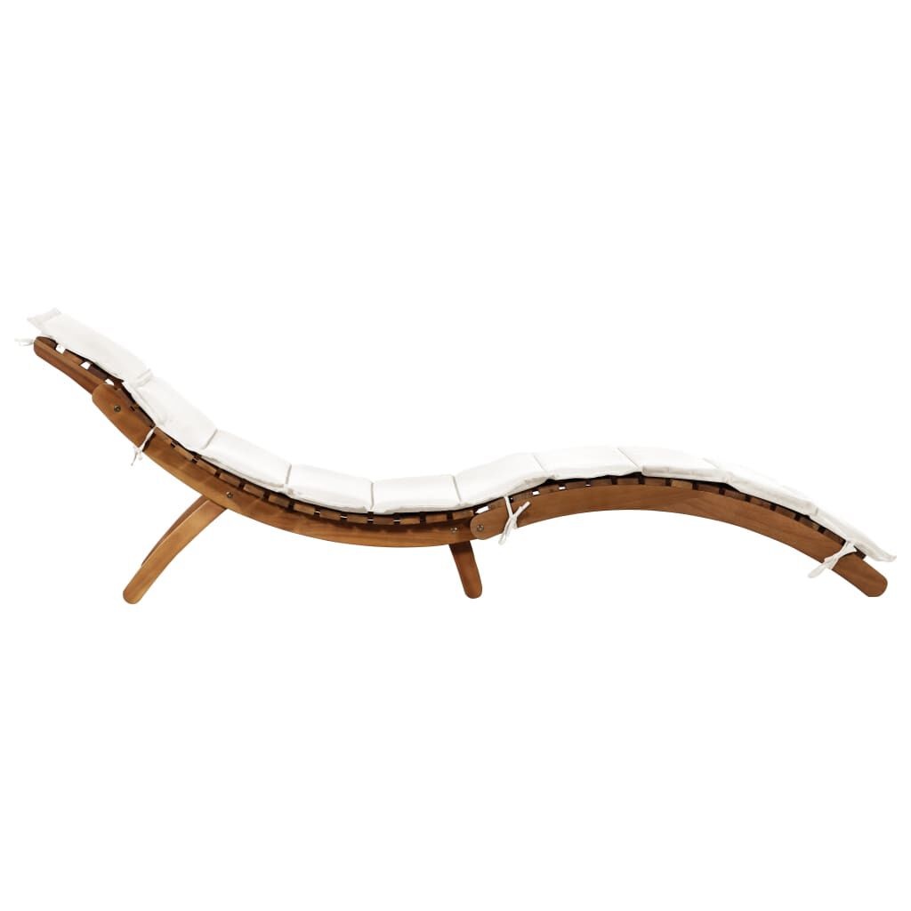 vidaXL Ligbed Acaciahout Crème - Beschadigd - 60% Korting!