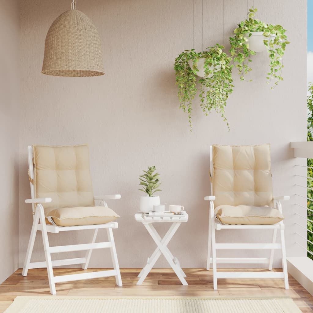 vidaXL Stoelkussens Beige (2 st) - Lage Rug - 51% Korting!