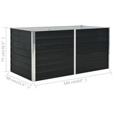 vidaXL Verhoogde Plantenbak 160x80x77cm Antraciet -56% Korting!