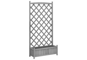 vidaXL Plantenbak met Latwerk Vurenhout Grijs - 46% Korting!