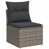 Tuinbank Grijs Rattan met Kussens - 65% Korting!