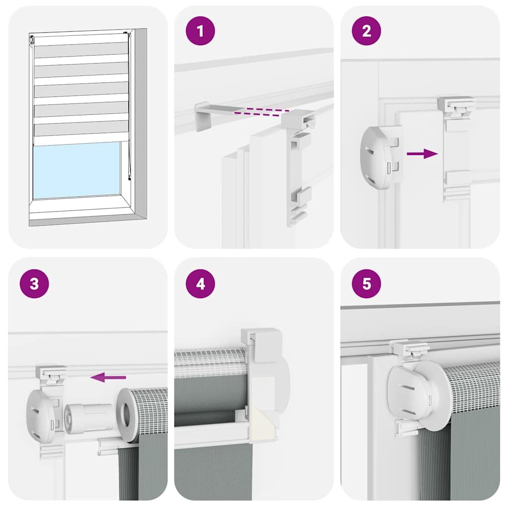 Zebra Rolgordijn Wit 155x100cm - 61% Korting!