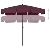 vidaXL Strandparasol Bordeaux 200x125cm - 46% Korting!